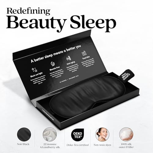 Pure Silk Sleep Mask [100% 6A Mulberry Silk (Noir Black)