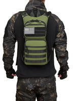 Insulated Water Hydration Pack Bag with 3L TPU Bladder Tactical Molle Hydration Backpack for Hiking Cycling Running (OD Green)