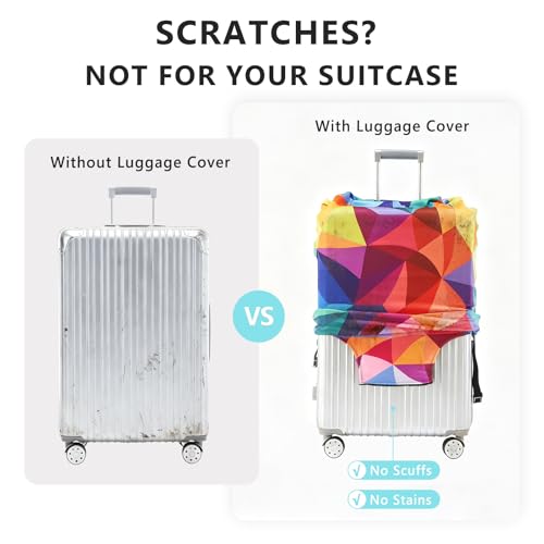 Travelkin Luggage Covers For Suitcase Tsa Approved Suitcase Cover Protector (Orange Floral / XL)
