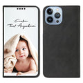Custom 17 16 15 14 13 12 11 Pro Max Wallet Case for Apple iPhone (Black-A)