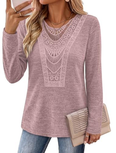 Blouses for Women Dressy Casual Fall Shirts Boho Winter Clothing Pink 2XL (XX-Large / All Pink)