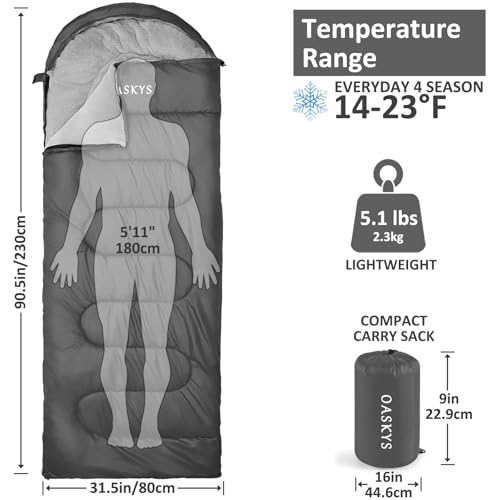 Camping Sleeping Bag (Black 5.1lb)