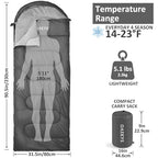 Camping Sleeping Bag (Black 5.1lb)