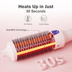 1.25 Inch Tourmaline Ionic Hot Brush Hair Curler for Loose & Volume Curls (White)