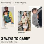 Explore Cotton Baby Carrier for Newborn to Toddler (Shadow Petals)