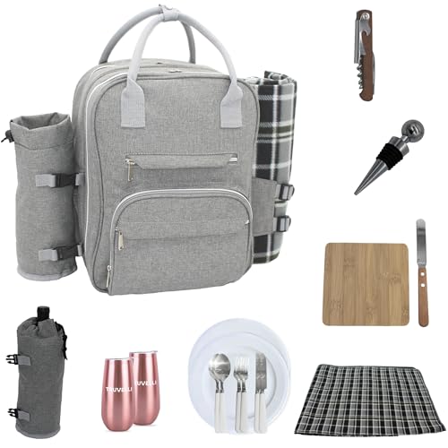 Picnic Backpack for 2 (2 Person / Gray)
