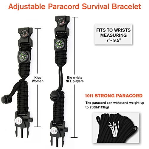 20 in 1 Paracord Bracelet (Black 1PC)