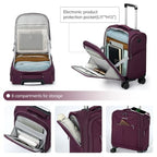 Underseat Carry On Luggage with Wheels (Purple / 16-Inch)
