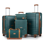 Luggage Sets with Spinner Wheels (Dark Green / 5 piece sets(20/24/28/DB/TB))