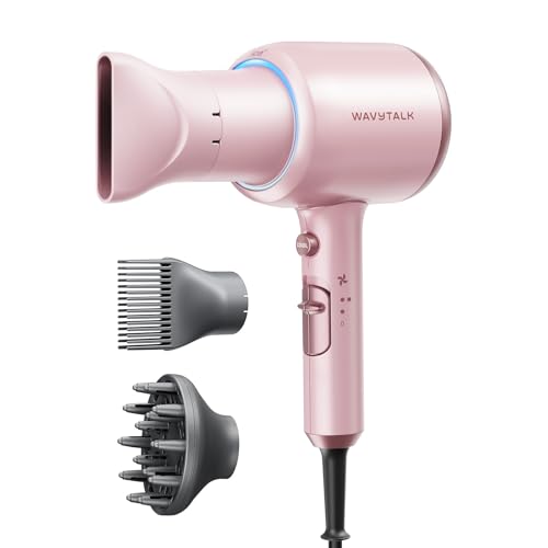 Blown Away Ionic Hair Dryer with Diffuser for Curly Hair (Pink)