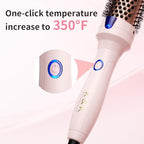 1.5 Inch Ceramic Tourmaline Ionic Curling Brush Volumizer (1.5 Inch / Pink)