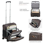 16 Inch Underseat Carry On Luggage with Wheels Small Suitcase Softside Luggage Bags for Travel Lightweight Suitcases with Wheels Travel Luggage Personal Item for Men and Women (Coffee / 16 Inch)