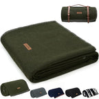 100% Wool Blanket (Olive Green / Large)