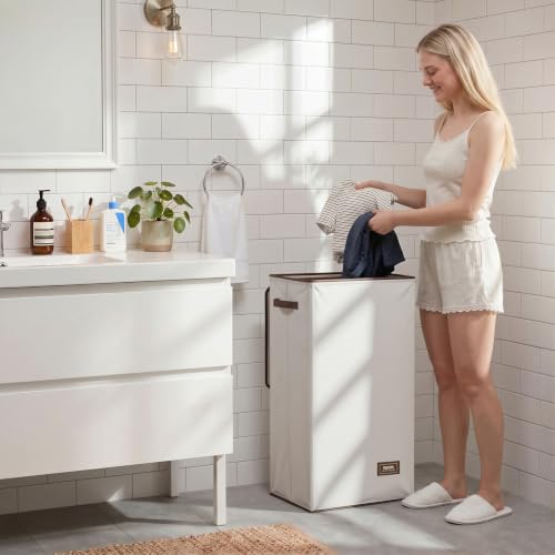 100L Laundry Hamper with Lid (Off-White / 100L)