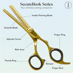 Professional Hair Cutting And Thinning Scissors (Gold / SecureHook Series)