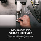 Reel The Side Kick Collapsible Charger Organizer With USB (White W/ Adapter)