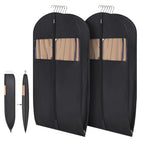 Compression Hanging and Space Saving Garment Bag (Black / 43" - 2pcs(8" Gusseted))