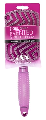 Pro Gel Grip Vented Hair Brush Gloss (Electric Pink Gloss)