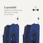 Sion Softside Expandable Spinner Luggage Durable Lightweight Travel Suitcase (2-Piece Set (Carry-On/Large) / Blue)