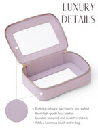 Clear Makeup Bag with Zipper Women Travel Toilrty Bag Purple Medium (Purple / Medium Moda)