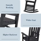 Outdoor Rocking Chairs Set of 2 (Black / 2 pack)