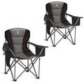 Oversized Fully Padded Camping Chairs with Lumbar Support (Black-2pc / 2PC)