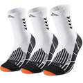 Crew Compression Running Socks (9-13 / F-white-3pairs)