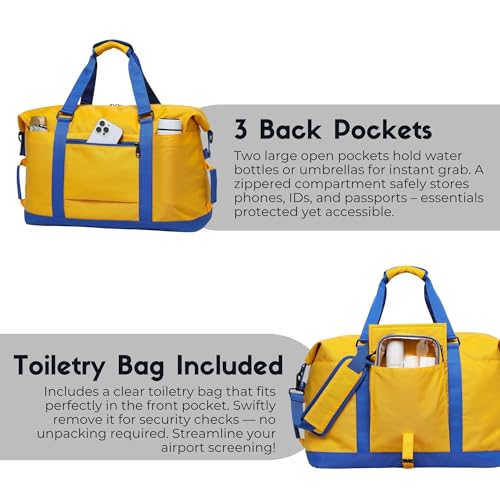 Duffel with Utility Pouch (Yellow and blue)