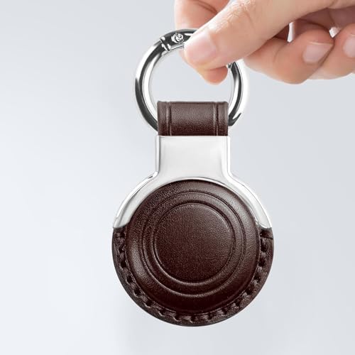Genuine Leather Keychain for Airtag New 2nd Gen (B3-Brown V2.0)