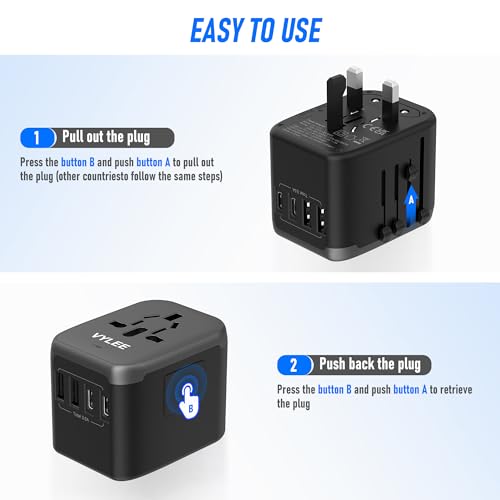 Universal Travel Adapter (Black Grey)