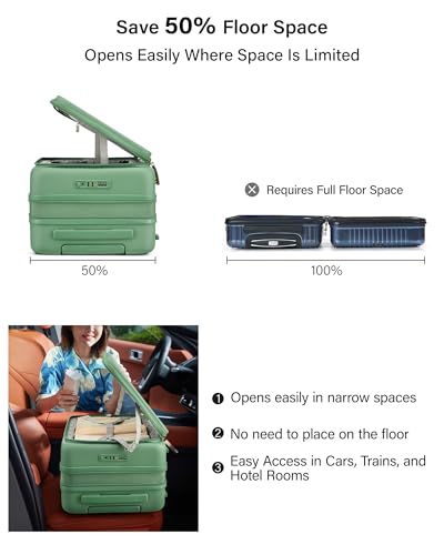Expandable Large Checked Luggage (Forest Green / 28 Inch EXT)