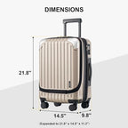 Carry on Luggage Airline Approved (Champagne / 20 Inch - Expandable)