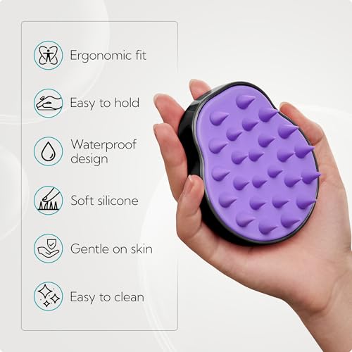 2 Pack Large Scalp Massager Scrubber Shampoo Brush for Hair Growth (01- Green & Black)