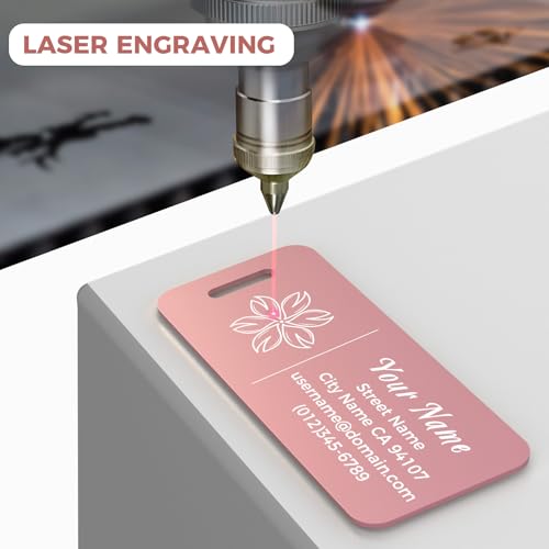 4PCS Personalized Luggage Tag (Pink / Small)
