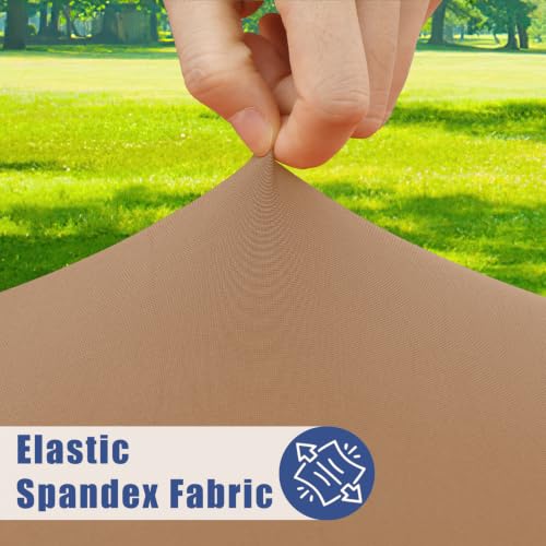 2 Pack Rectangle Spandex Fitted Table Cloth (Khaki / 72" x 30" (Rectangular))