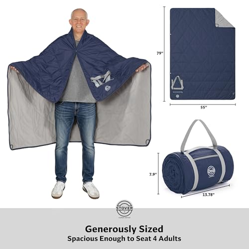Large Waterproof Outdoor Stadium Blanket (01 - Victory Blue)