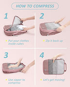 4 Set Compression Packing Cubes for Travel (Brier Rose-4 PCS / Set of 4)