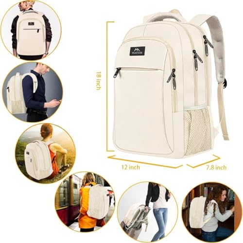 Beige Women Backpack for Work (15.6 Inch / Beige)