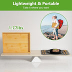 Bamboo Bed Tray Tables with Folding Legs (Bamboo-2 Pack / Medium)