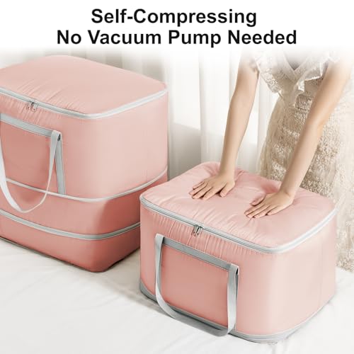 Comforter Storage Bag (Pink / 2 Pack -3-Layer)