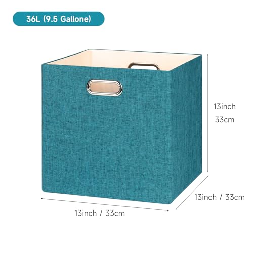 Collapsible Storage Bins (13×13×13/4pcs / Bright Green)