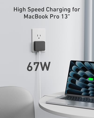 67W Flat USB C Charger Block (Black)
