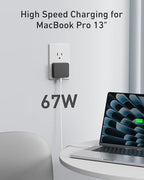 67W Flat USB C Charger Block (Black)