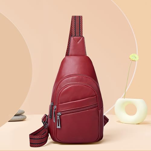Sling Bag Crossbody Bags (Deep Red)