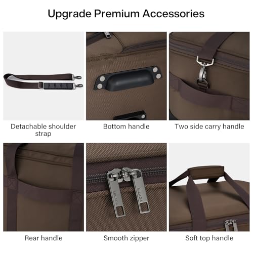 Expandable Luggage Bags for Travel Collapsible Suitcase with Wheels (Coffee)