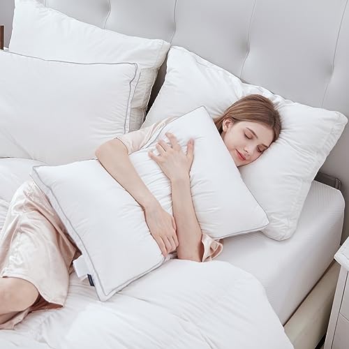 Luxury Feather Down Pillow King Size Set of 2 (King (Pack of 2))