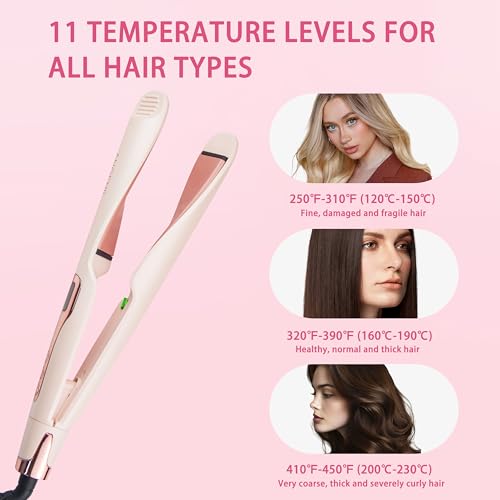 Pro Hair Straightener and Curler 2 in 1 (Pink)