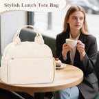 Lunch Bag Lunch Box for Women (B-B-Corduroy Beige / Medium - 10L)