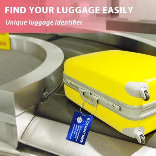 Personalized Metal Luggage Tags (Vertical Blue)
