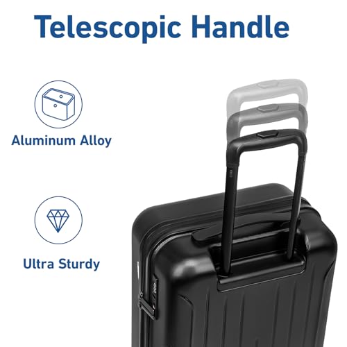 Carry on luggage 22x14x9 Airline Approved Hardshell Suitcase (Black / 20" Carry On)